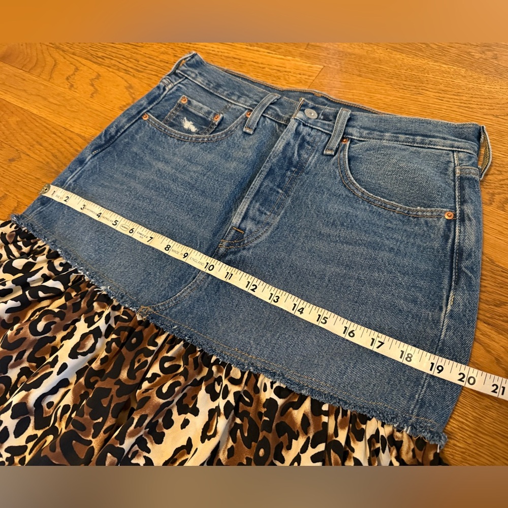 Levi's Blue and Leopard Print Maxi Skirt - Picture 10 of 13